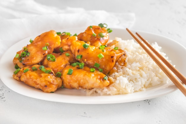 Portion de poulet à l'orange