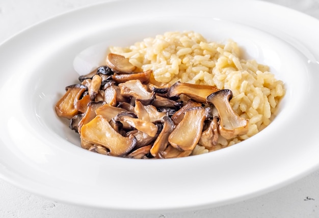 Portion de risotto aux champignons