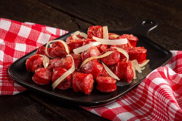 Portion de saucisse à l'oignon