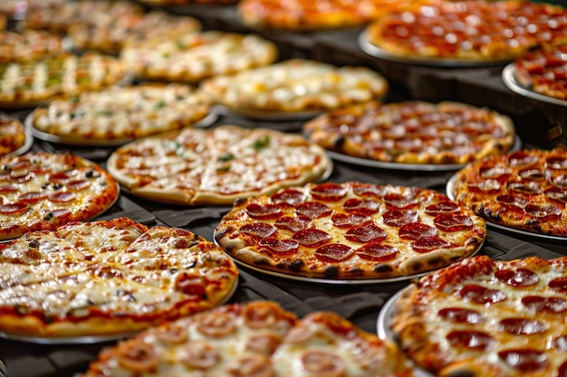 Des portions de diverses pizzas délicieuses cuites au four