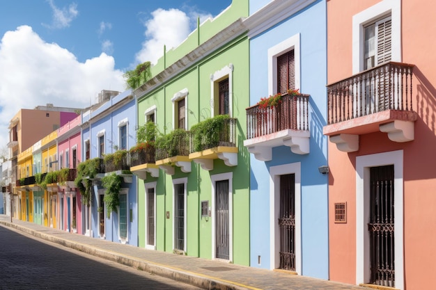 Porto Rico maisons street Home wall Generate Ai