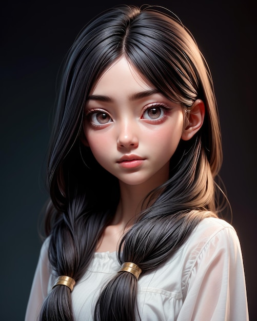 Portrait en 3D d'une belle jeune femme