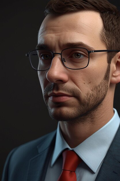 Portrait en 3D d'un homme d'affaires