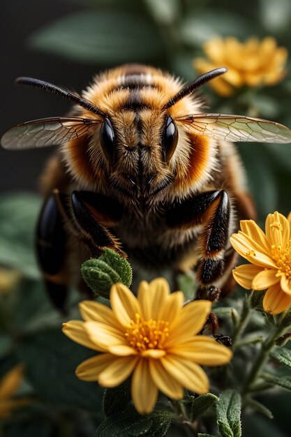 Un portrait d'une abeille