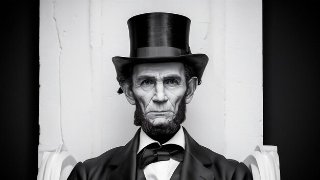 Portrait d'Abraham Lincoln isolé sur fond blanc