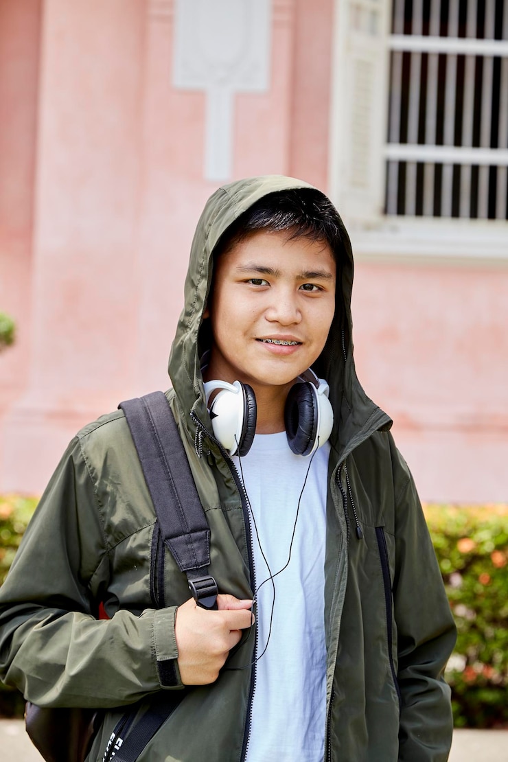 Photo portrait d'une adolescente debout à l'extérieur