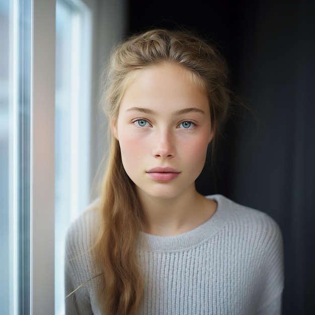 Portrait d'une adolescente ethnique d'essence finlandaise