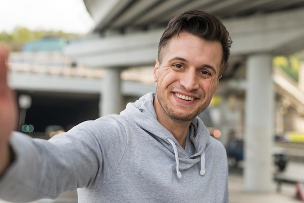 Portrait, adulte, mâle, Sourire