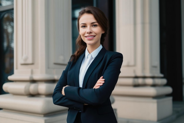 Portrait d'un agent de prêt confiant et amical avec un sourire chaleureux