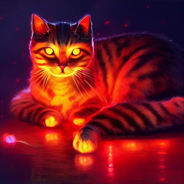 Portrait d'animal mignon petit joli chat à partir d'une éclaboussure d'illustration aquarelle