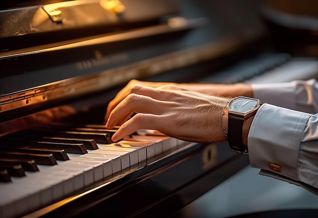 Portrait d'artiste femme homme mariée enfant jouant du piano