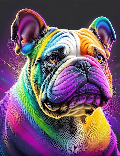 Le portrait artistique du bouledogue