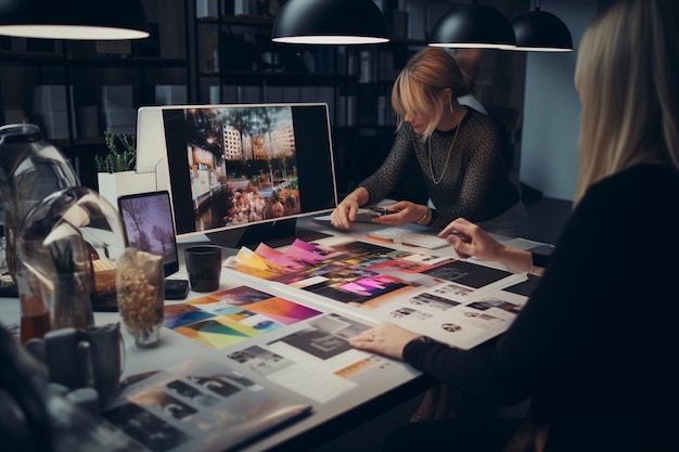 Portrait d'un atelier de marque avec des membres de l'équipe