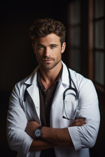 Le portrait d'un beau docteur.