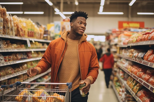 Portrait d'un beau jeune homme afro-américain