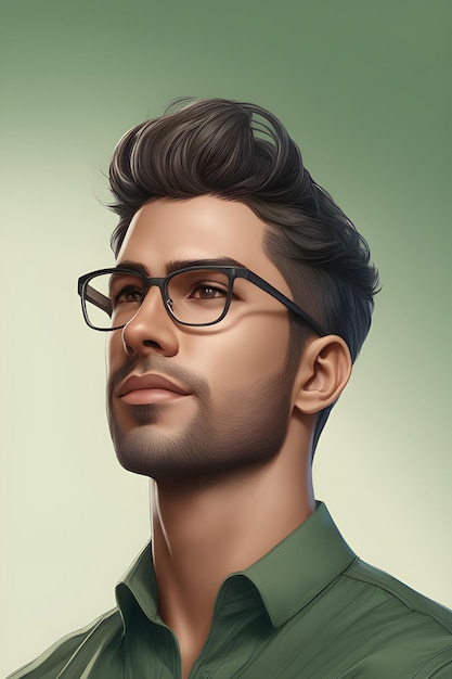 Portrait d'un beau jeune homme avec des lunettes 3D