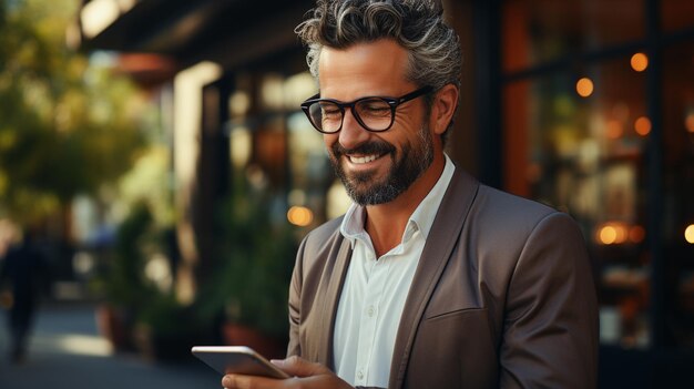 Portrait d'un beau jeune homme à lunettes Beauté masculine fashiongenerative ai