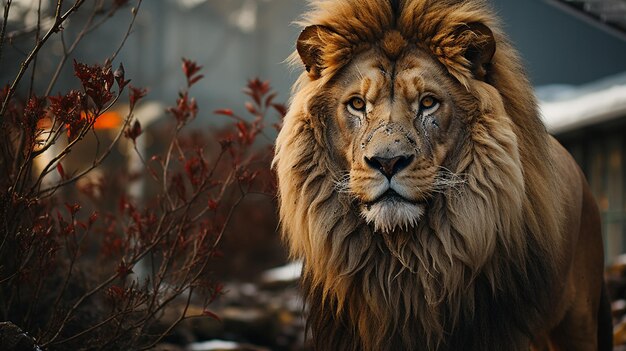 Portrait d'un beau lion