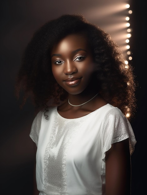 Portrait de beauté afro jolie femme