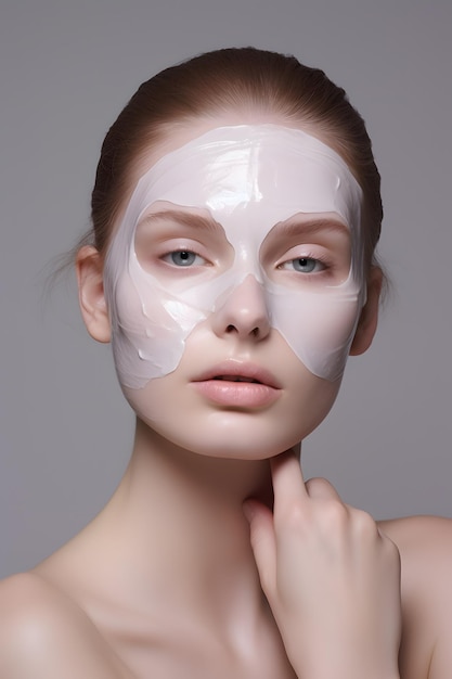 Portrait de beauté élégante avec un masque de crème