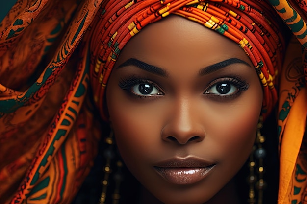 Portrait de beauté d'une femme africaine macro ar 32 v 52 ID de travail 55bf9b0190da4da88ab4d430fce42e04