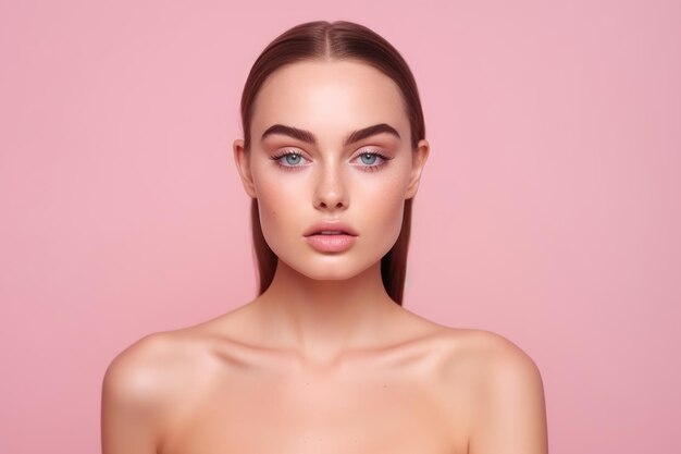 Photo portrait de beauté d'une jeune femme avec un maquillage naturel