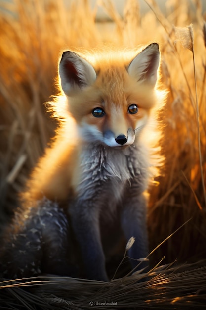 Portrait de bébé renard