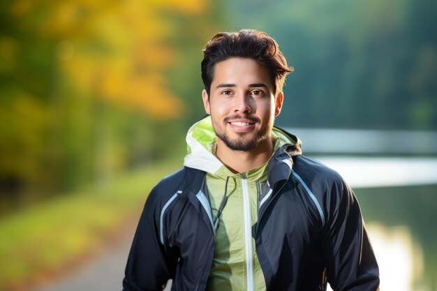 portrait d'un bel homme qui fait du sport en plein air le matin en faisant du jogging un mode de vie sain