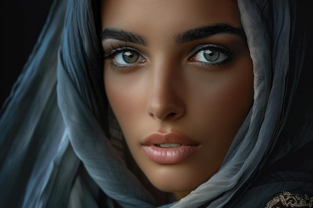 Portrait d'une belle femme arabe portant le hijab Une femme musulmane portant le Hijab