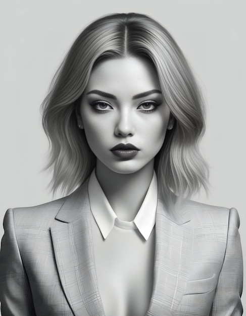 Portrait d'une belle femme blonde avec un maquillage et une coiffure professionnels