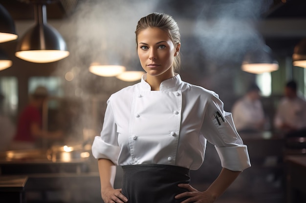 Portrait de belle femme chef