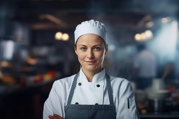 Portrait de belle femme chef