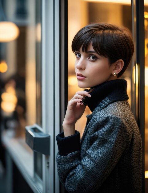 portrait d'une belle femme dans la rue