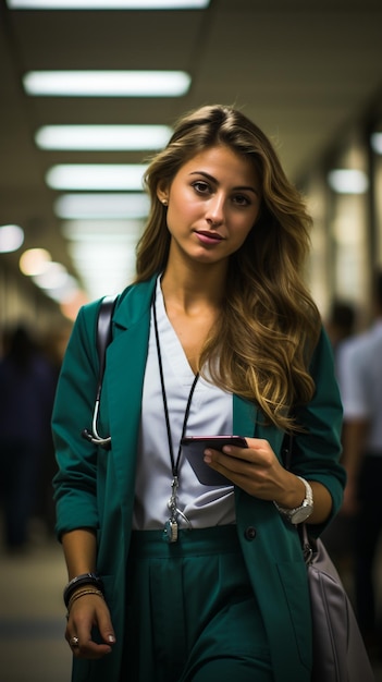 Portrait d'une belle femme mature docteur regardant la caméra