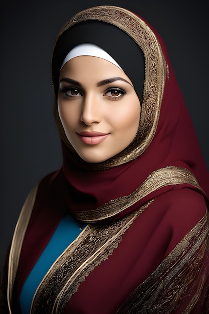 portrait d'une belle femme musulmane en tenue traditionnelle et en hijabjpg