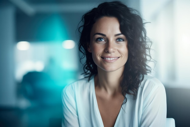 Portrait d'une belle femme regardant la caméra