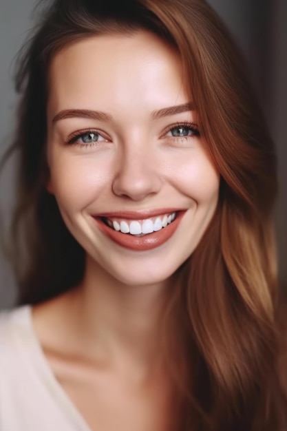 Portrait d'une belle femme souriante