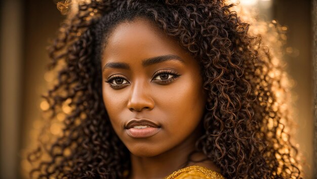 Portrait d'une belle fille afro-américaine dans la rue