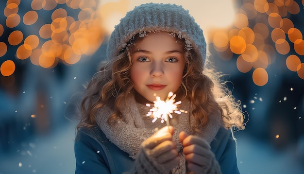 Portrait d'une belle fille sur un arrière-plan flou dans un parc d'attractions