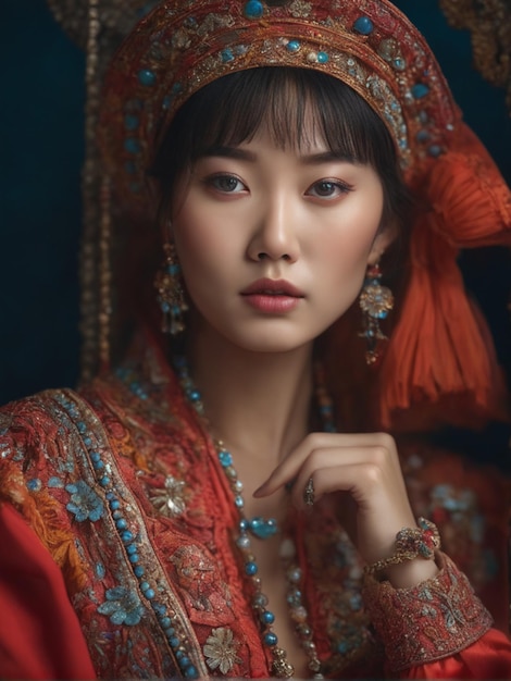 Un portrait d'une belle fille chinoise