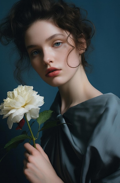 Portrait d&#39;une belle fille avec des fleurs