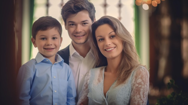 Portrait d'une belle jeune famille