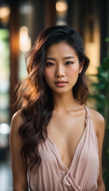 Portrait d'une belle jeune femme chinoise