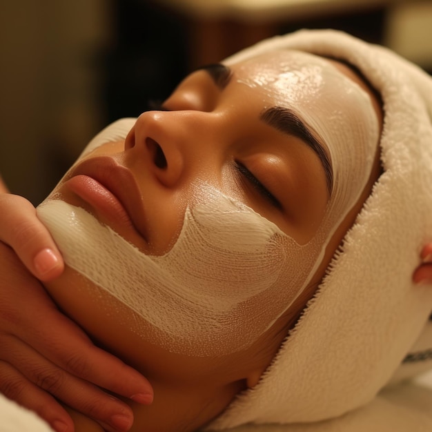 Portrait d'une belle jeune femme avec un concept de spa de beauté