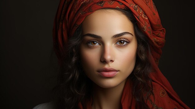 Photo portrait de belle jeune femme avec du maquillage dans des vêtements de mode