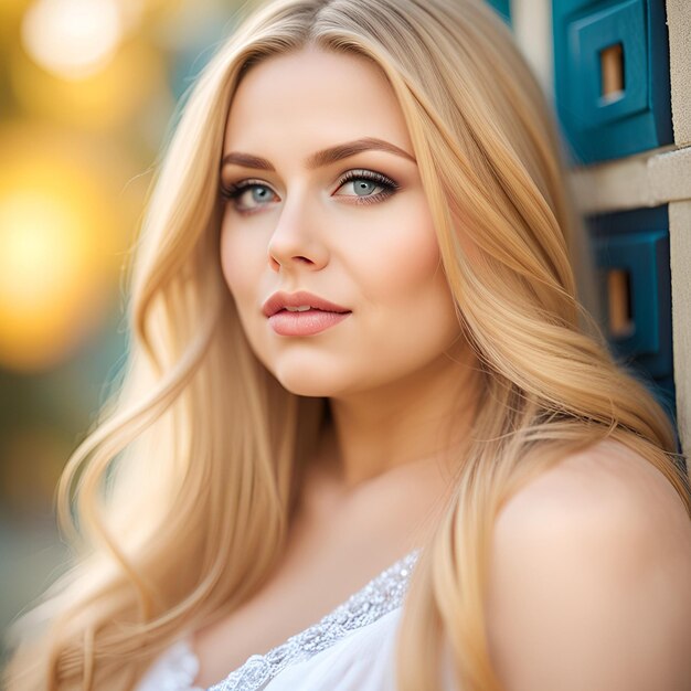 Photo portrait d'une belle jeune femme de taille plus grande