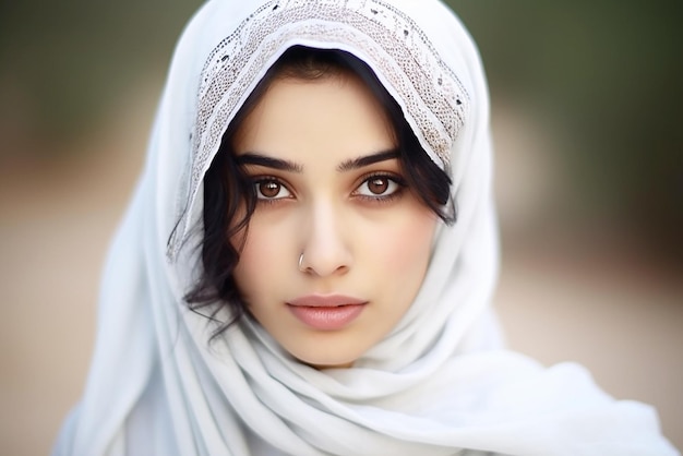 Portrait d'une belle jeune fille pakistanaise une fille musulmane dans un hijab