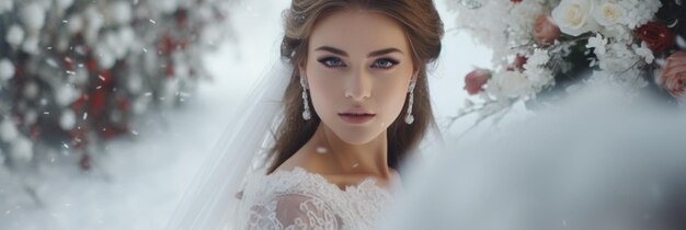 Portrait d'une belle jeune mariée