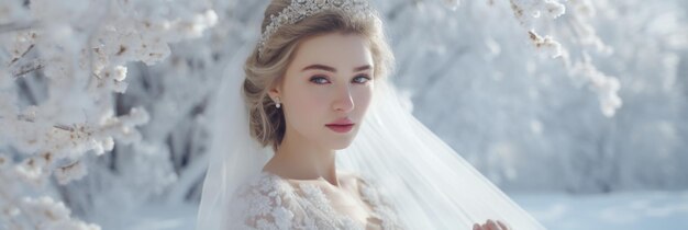 Portrait d'une belle jeune mariée