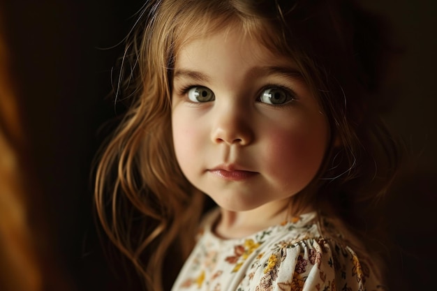 Portrait d'une belle petite fille généré par l'IA